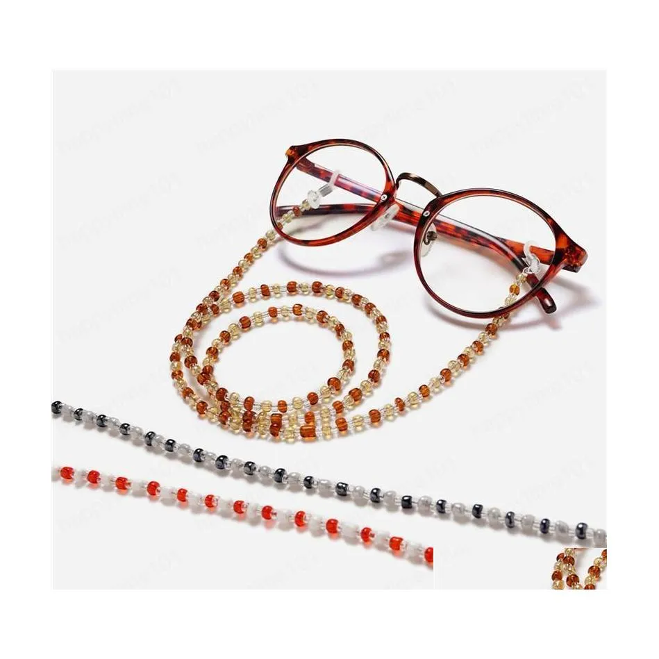 Okulary łańcuchy ręcznie robione okulary okulary łańcuchy okulary przeciwsłoneczne lina dla kobiet smyczy łańcuch mody Akcesoria 3 colo dhvet