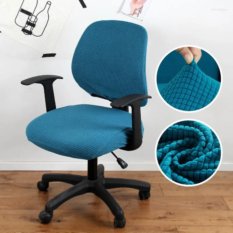 Pokrywa krzesełka 2PC/zestaw okładki biurowej komputerowy gier elastyczny stołek domowy zdejmowany anty-dust obrońca podzielona siedzenie poduszka poduszka