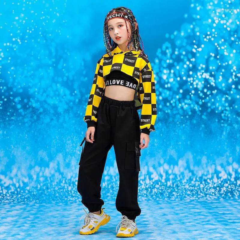 Kids Girls Hip Hop Crop Top Clothes and Pants Outfit Sweatsuit Street  Costume