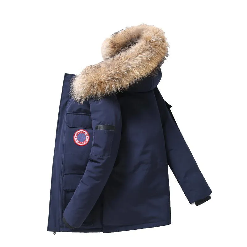 90%down jassen mannen winter jas Men mode dikke warme parka's bont witte eend down down jassen casual man waterdichte jassen