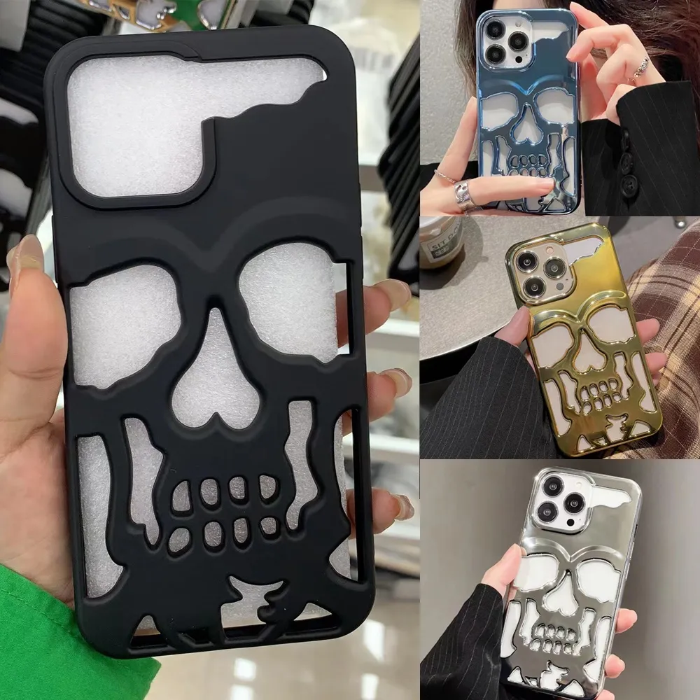 Skull Skeleton Pating Mobile Phone CoSs voor iPhone14 14Plus 13Pro 11 12Pro Max Protection TPU Achteromslag
