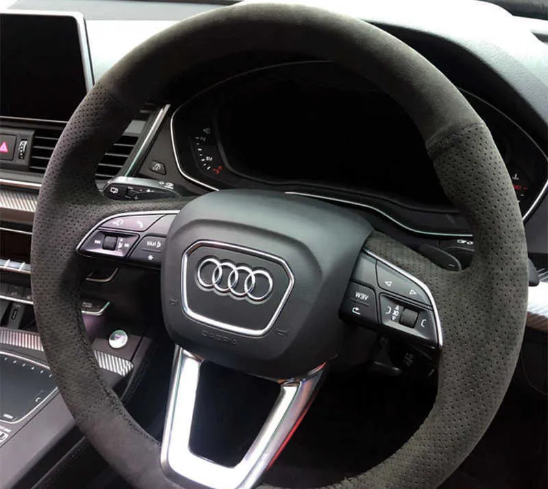 Camur￧a personalizada de capa de volante de carro para Audi A4 Allroad Q3 2019 Q5 2018-2019 Q7 2017-2019 Q8 SQ5 ACESSￓRIOS DE CAR