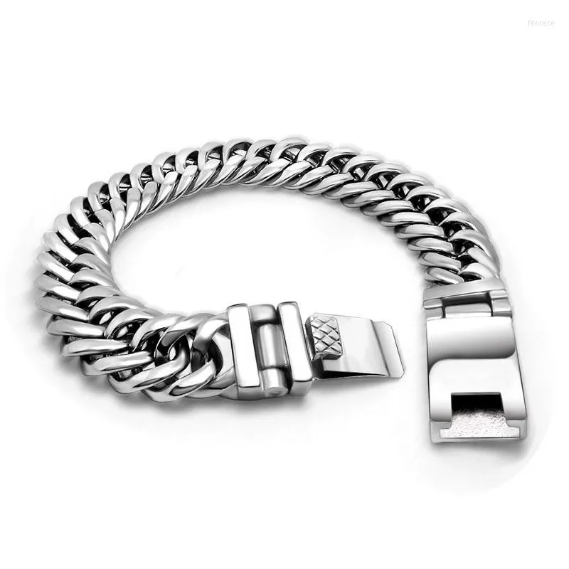 Link Bracciali Casting Curb Bracciale cubano in acciaio inossidabile Titanio Liscio Ruvido Moda Uomo Per uomo Regalo fidanzato