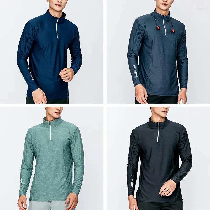 Polos pour hommes Hommes Séchage rapide T-shirts de course Compression Sport Fitness Gym Entraînement Serré Haut d'entraînement Chemises de football Vêtements de sport