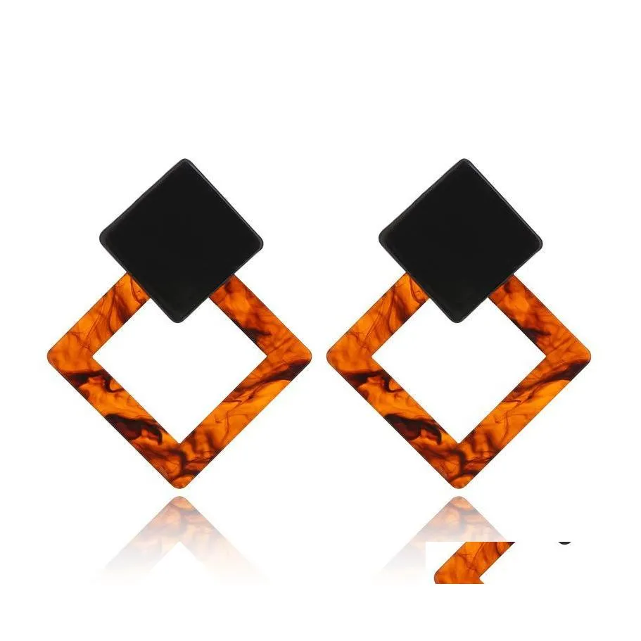 Stud Brincos Party Jewelry Geometric Earrings Stud for Girls Arcylic Square Women Bijoux Accessories Drop Delivery DHPXM