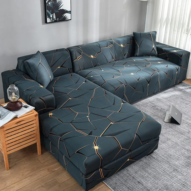 Stol täcker elastisk soffa för vardagsrum 1/2/3/4 -sits L -formad hörnchaise -longue stretch soffa fåtölj 221202