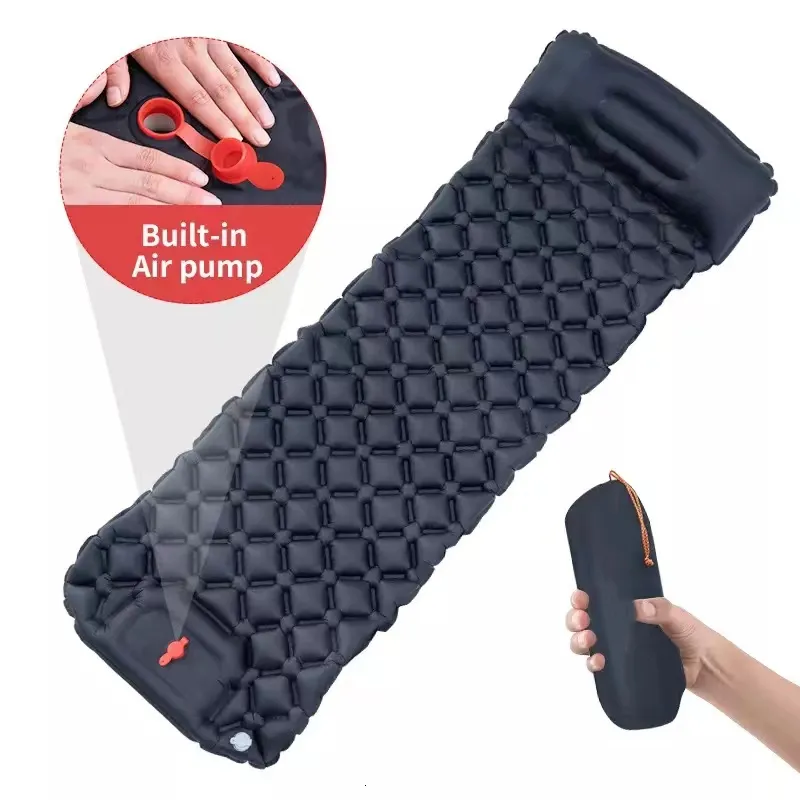 Almofadas ao ar livre colchão inflável acampamento bloco de dormir autoinfling com travesseiros Ultralight ar pescando 221203