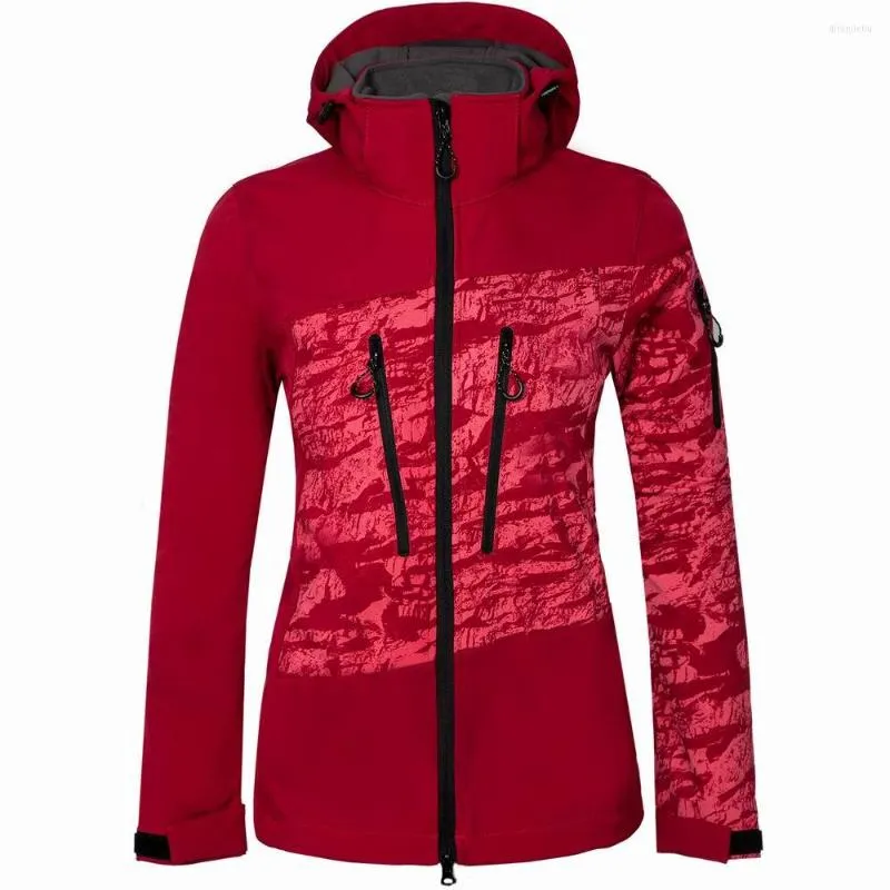 Ski Vestes Femmes Ski À Capuche Soft Shell Veste D'hiver Imperméable Coupe-Vent Snowboard Femme Snowboard Randonnée Sports