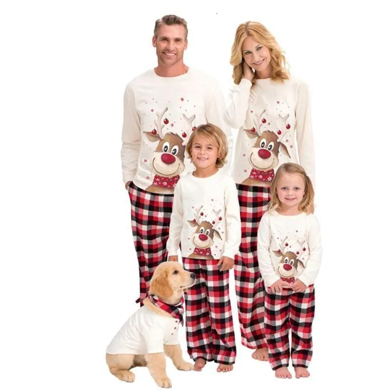 Hemkläder Julfamilj som matchar pyjamas Set Deer Adult Kid outfit Kläder toppbyxor Xmas Sleepwear PJS plus storlek 221202