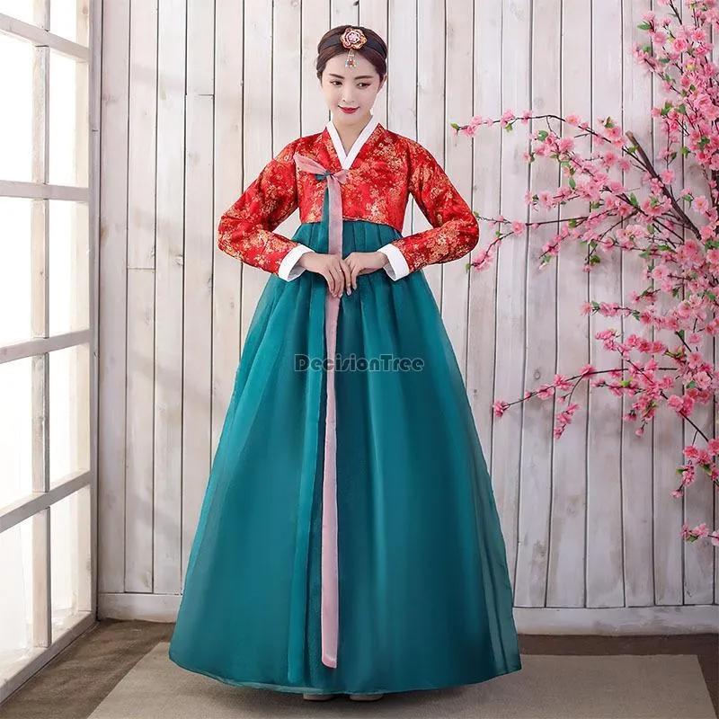 Ubranie etniczne 2022 Kobiety Koreańska tradycyjna sukienka Hanbok fantazyjna koronkowa impreza weselna suknia królewska księżniczka elegancka scena taniec ludowy