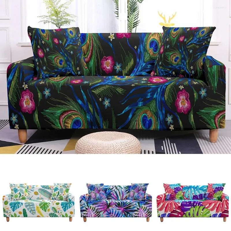 Pokrywa krzesełka tropikalne liście rozciągają sofa do salonu segmentowa kanapa elastyczna fotela