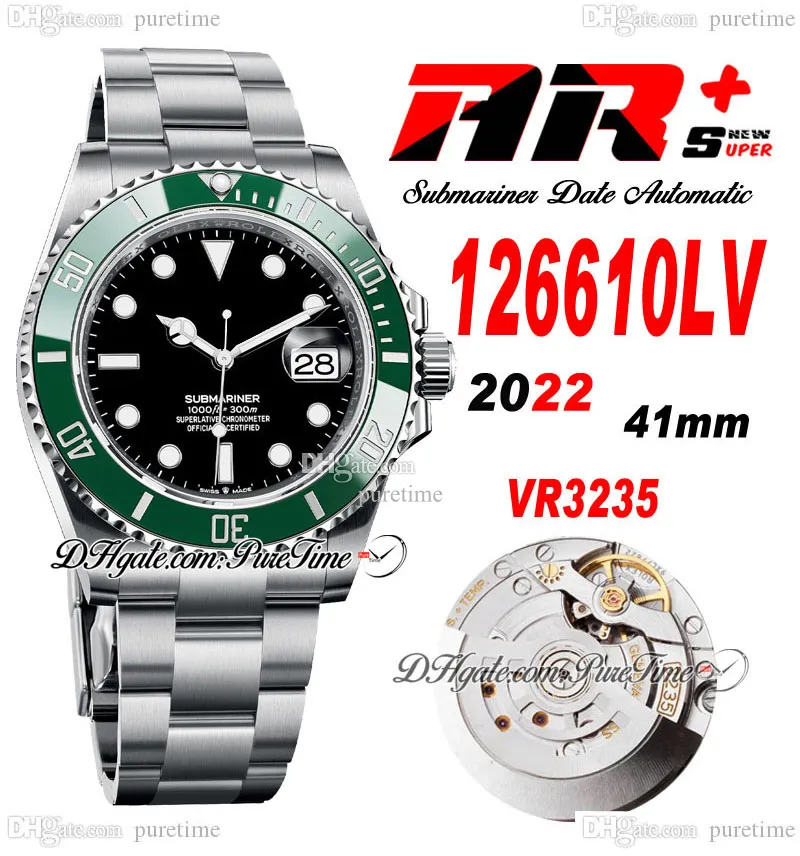 ARF Sub Kermit 126610 VR3235 Automatisk Herrklocka 41mm Grön Keramik Bezel Svart Urtavla 904L Oystersteel Armband Super Edition Samma serie Kort Puretime B2