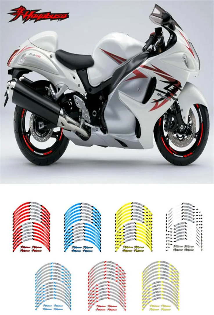 Reflective motorcycle wheel protection stickers inner rim waterproof film multicolor decorative decals for Suzuki HAYABUSA GSXR137539180