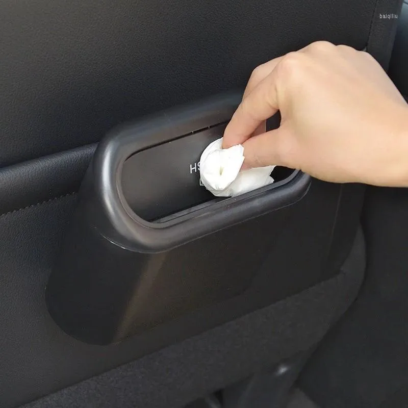 Interiörstillbehör Cubo de Basura Colgante Para Coche Caja Almacenamiento Polvo ABS Negro Tipo Cuadrado Accesorios Interimer