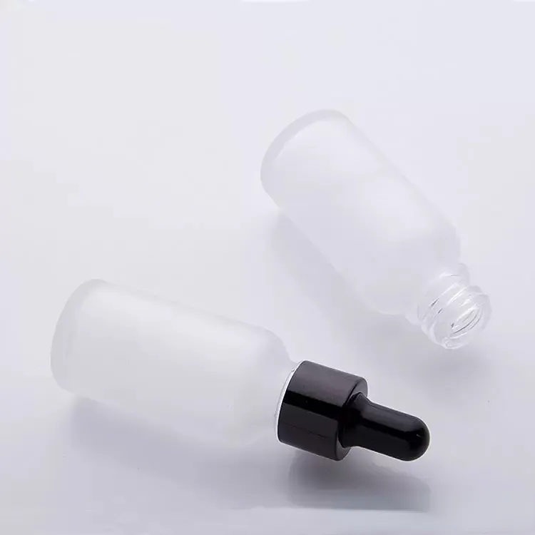 15ml clear frost glass dropper bottle cosmetic 20ml essential oil bottles with gold silver black cap