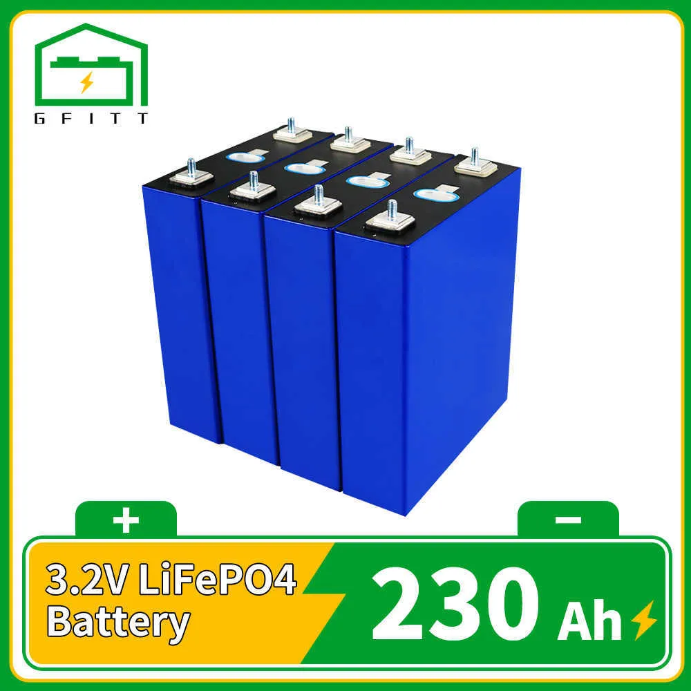Helt nytt 3.2V LifePO4 230AH Batteri 4-32 st laddningsbart batteri för elektrisk turneringsbilar RV Solceller EU US STATE undantag