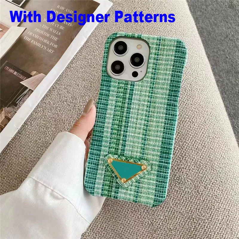 Luxe driehoeksontwerper iPhone 14 plus kisten voor 14 Pro Max 13Promax 12 Mini 11 XR XSMax 8Plus Fashion Women Pu Leather Pattern Pattern Beschermende Flip Folio Cover