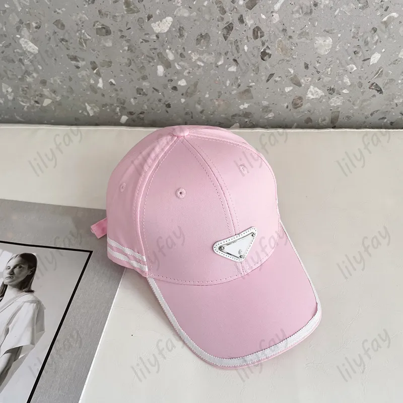 Moda rosa preto nylon beisebol chap￩u de luxo tag de metal letras capit￣o de gordura bola bola bola mascul