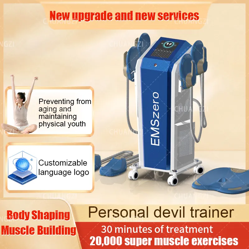 Ny 5000W DLS-EMSLIM RF EMS Toning Machine med 4/5 Handtagande Emszero Neo Muscle Stimulation Slimming Machine