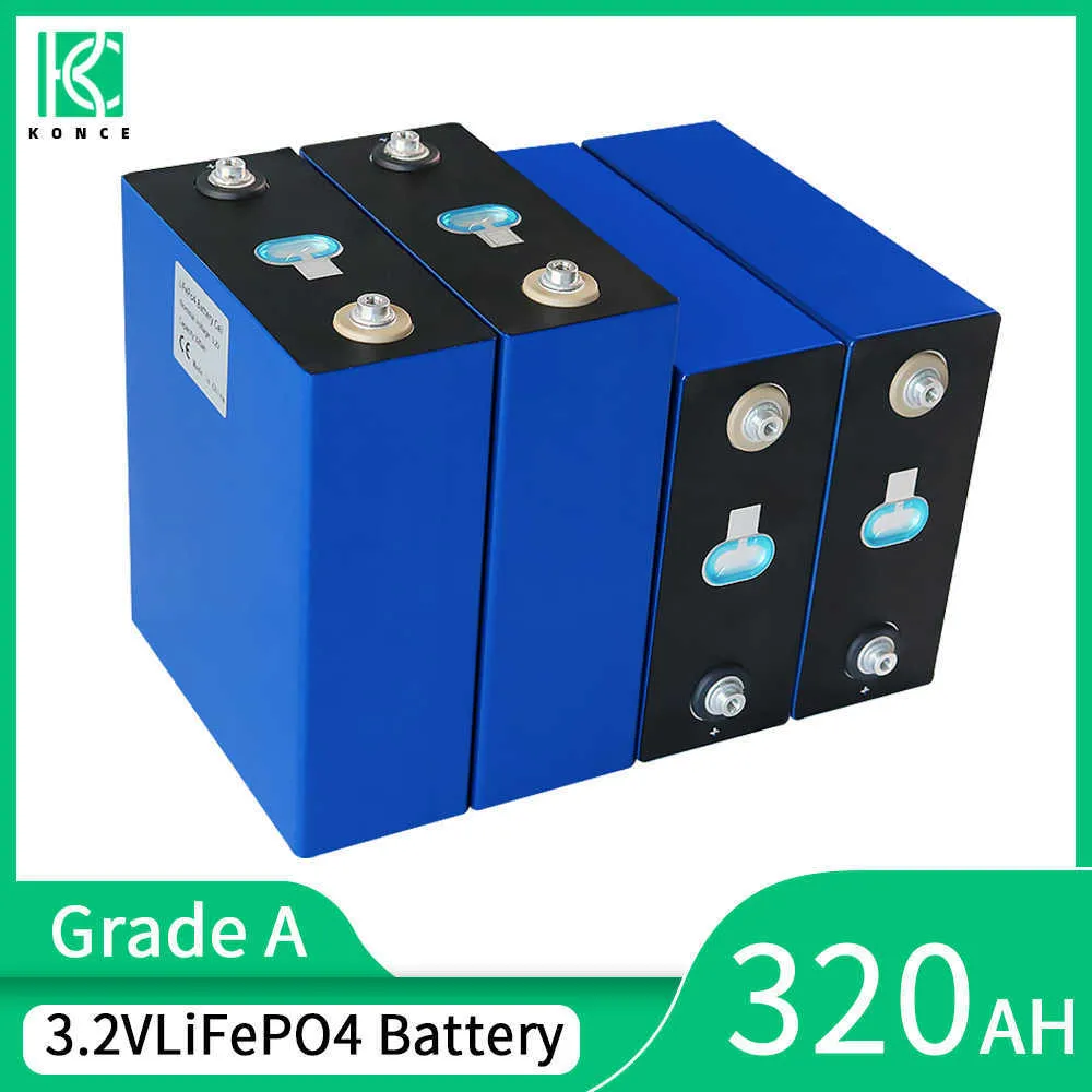 3.2V 320AH 310AH Lifepo4 Battery Grade A Rechargeable Solar Battery Lithium iron phosphate Cell For RV Van Camper EV Boat Yacht