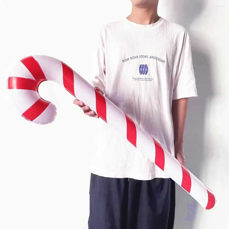 크리스마스 장식 풍선 거대한 사탕 지팡이 장식 90cm 참신 크리스마스 지팡이 스틱 2023 년 파티 소품
