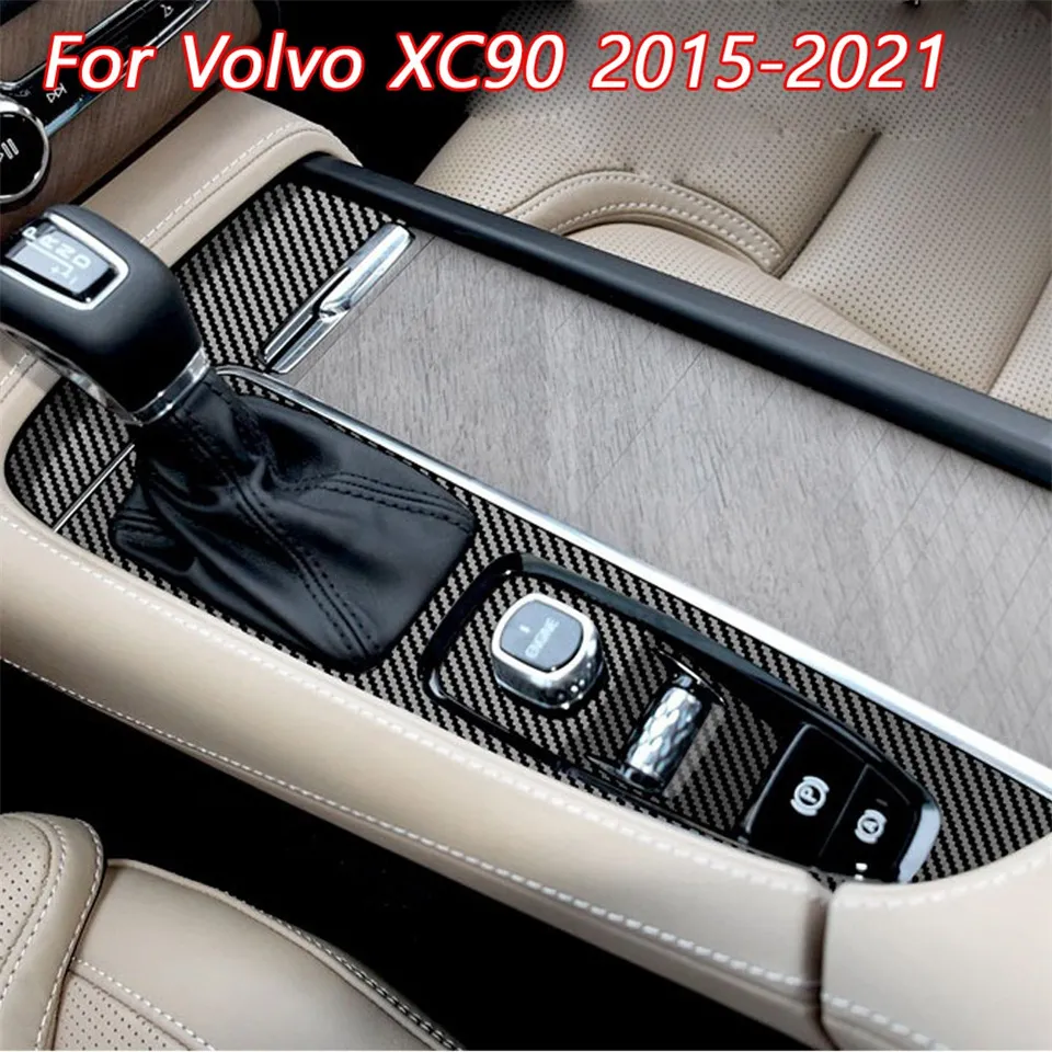 3D/5D Carbon Fiber Car Interior Center Console Cover Color Change Molding Sticker Decals For Volvo XC90 2015-2021