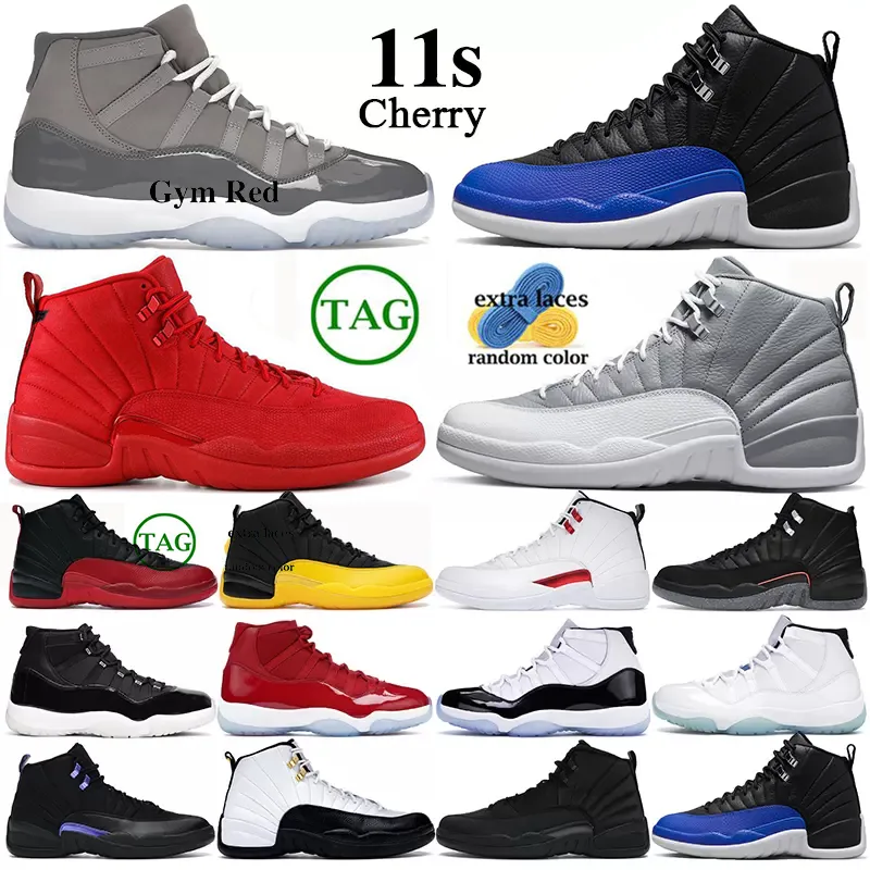 Basketskor 12 12S 11 11 S Kvinnor M￤n Cherry Gymnasium Red Stealth Deep Black Anti Influenza Game Royal Taxi Ovo Playoffs Men's Sneakers SUCKSOFT SUBSEBET 36-47