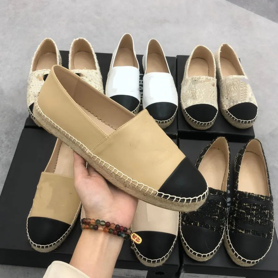 Luxurys Casual Schuhe Frauen Espadrilles Sommer Damen Flache Strand Halbe Hausschuhe Mode Frau Faulenzer Fischer Leinwand Schuh mit Box Größe