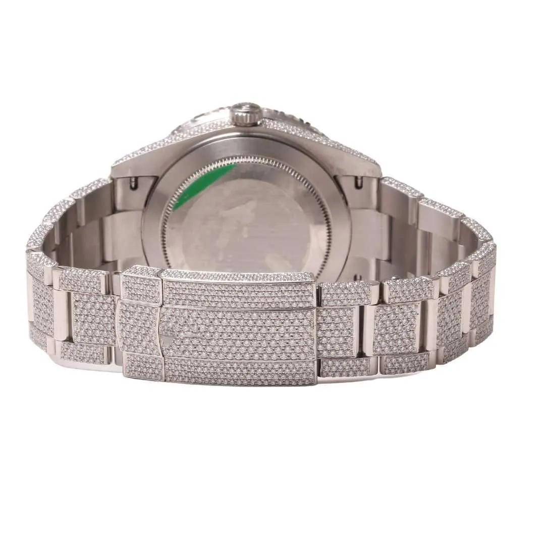 Montres-bracelets montres-bracelets hip hop montre en diamant coupe ronde toutes les tailles personnaliser montre en diamant faite à la main labgrown pour le diamant des hommes w