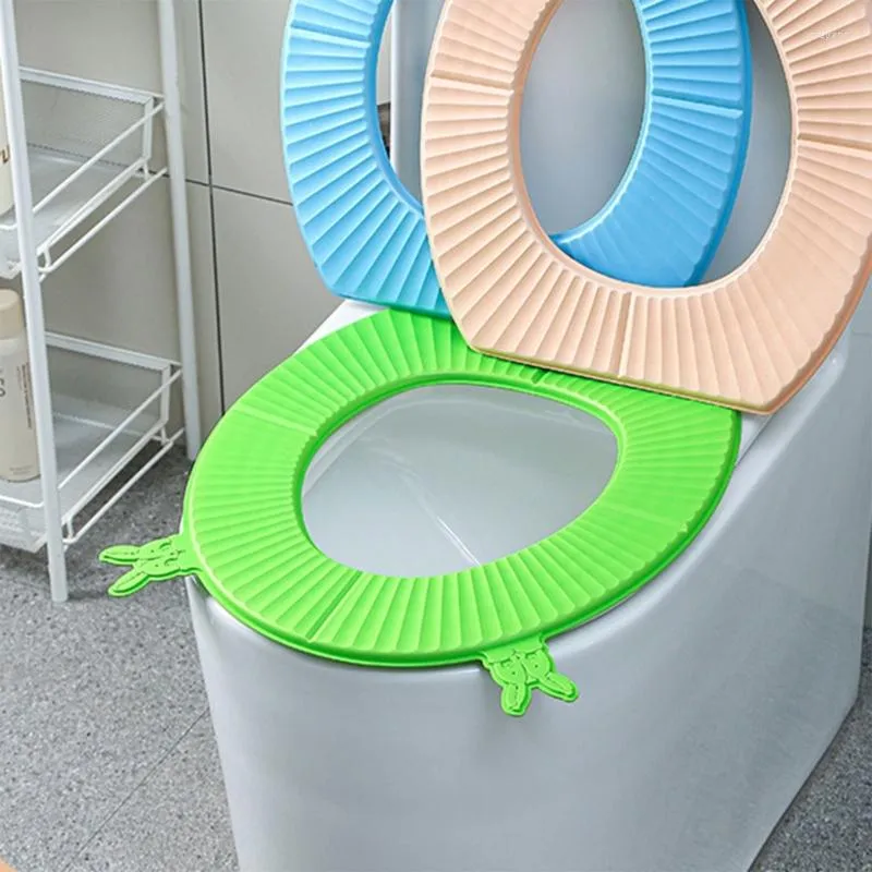 Capas de assento do vaso sanitário almofada impermeável com alça grossa capa quente universal