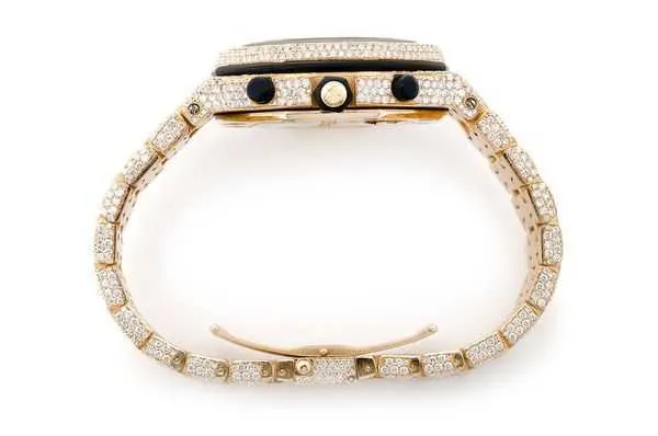 2023kpna zegarek na rękę Sale Laborn Diamond Hip Hop Diamond zegarek dla mężczyzn w 14 -karatowym złotym platedie prawdziwym 925 Wysokiej jakości biżuteria Diamond Bling
