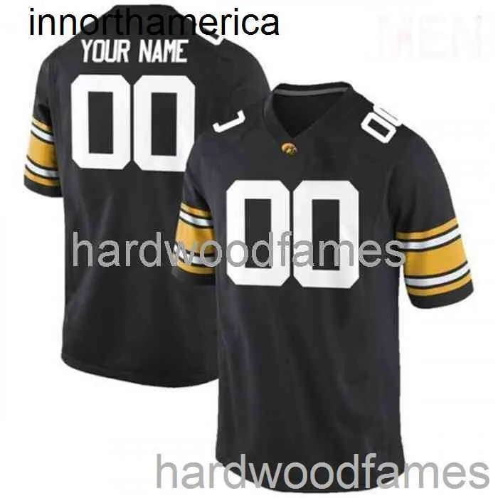 Costura 2020 Mulheres jovens personalizadas Iowa Hawkeyes Black NCAA Jersey de futebol XS-5xl 6xl