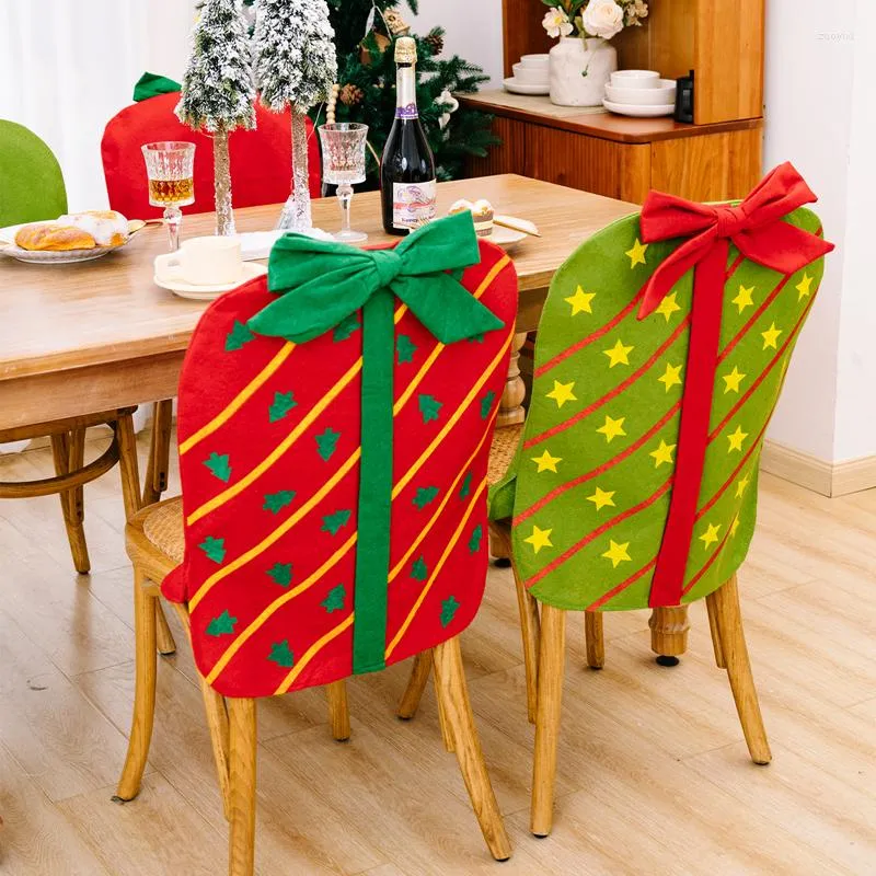 Housses de chaise Zerolife rouge vert couverture décorations de noël pour la maison à manger Spandex housse élastique