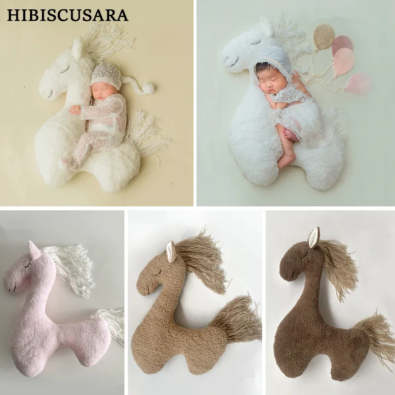 Casquettes Chapeaux né Pographie chanter Oreiller Cheval Pegasus Props Coussin Poupées Infant Shoots Studio Accessoires Haricots 221203