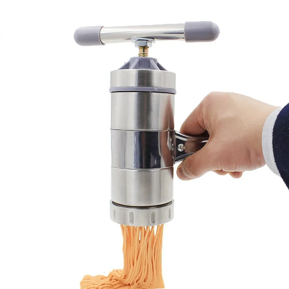 Altro Cucina Sala da pranzo Bar Tagliatelle fatte a mano Steell Pasta Maker Spaghetti Maccheroni Farina Alimentare Pressa Frutta Agrumi Verdura Juicer5 Noodle Mold 221203