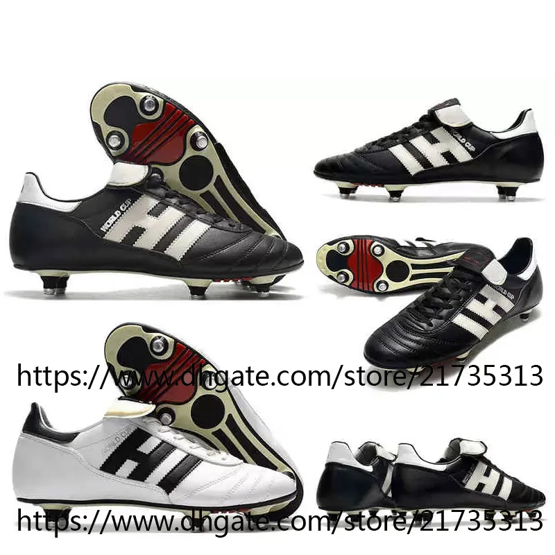 Geschenktüte Copa World Cup SG Fußballschuhe Spikes Fußballschuhe Turnschuhe Schwarz Weiß botas de futbol Herren-Fußballschuhe aus weichem Leder für festen Boden Größe US6,5-11,5 EUR39-46