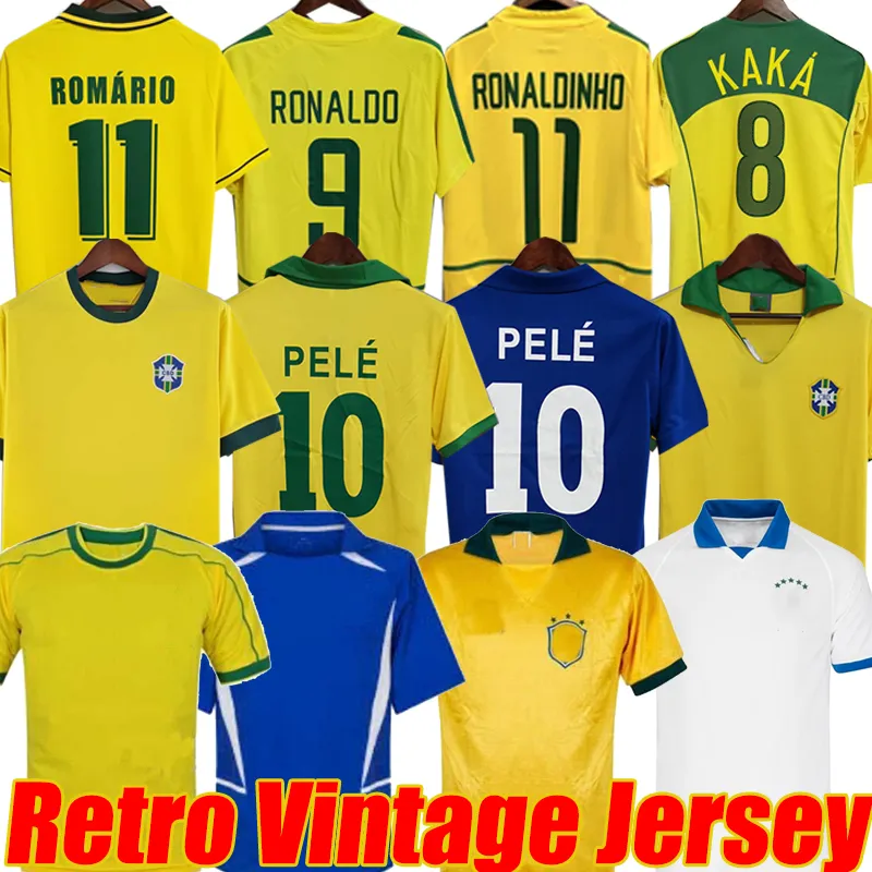 Brasil retro soccer jerseys PELE Ronaldo 1957 85 88 91 93 94 98 00 02 04 06 12 Ronaldinho KAKA R. CARLOS camisa de futebol BraziLS RIVALDO classic vintage football shirts