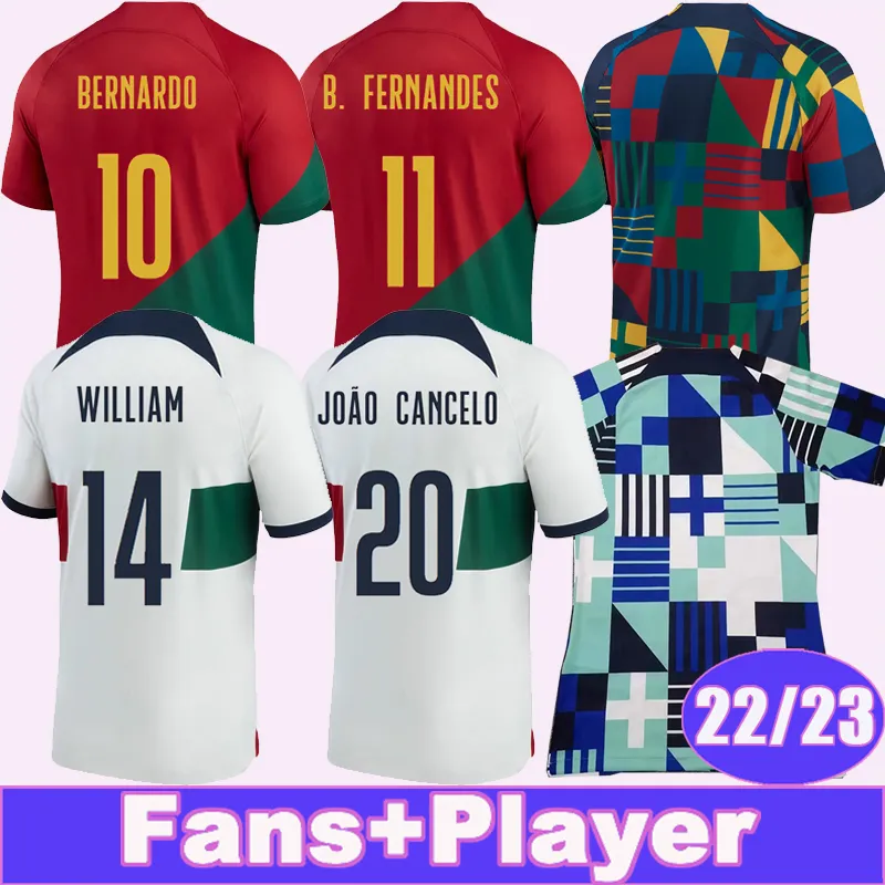 22 23 Joao Felix Portugals Mens Soccer Jerseys Player Versie Nationaal team Bernardo Pepe B. Fernandes J. Moutinho William Home Away Football Shirts Uniform