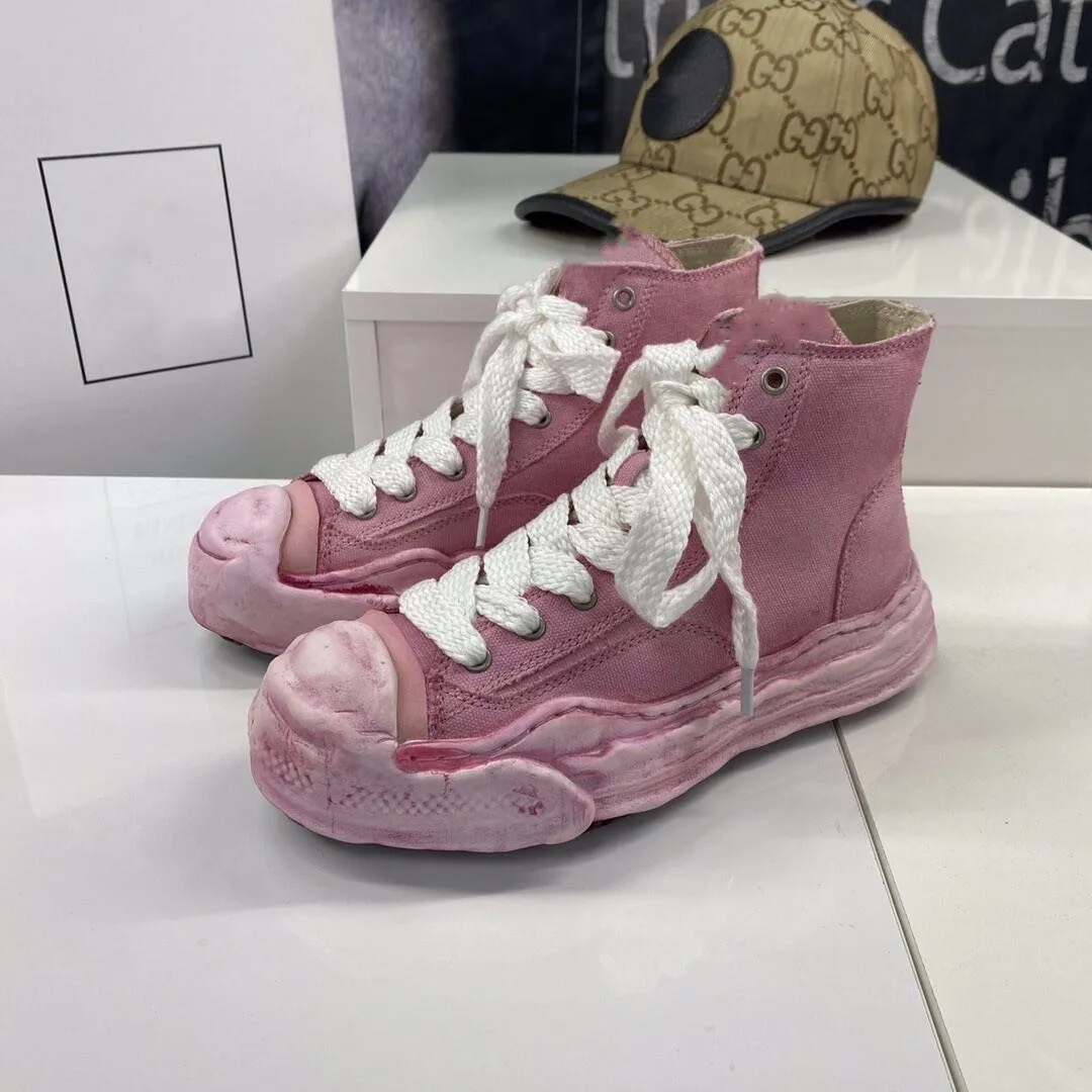 MIHARA YASUHIRO| ( A14TS601 PINK) DHgate.com:Mihara Yasuhiro Canvas High-Top Sneakers in Pink