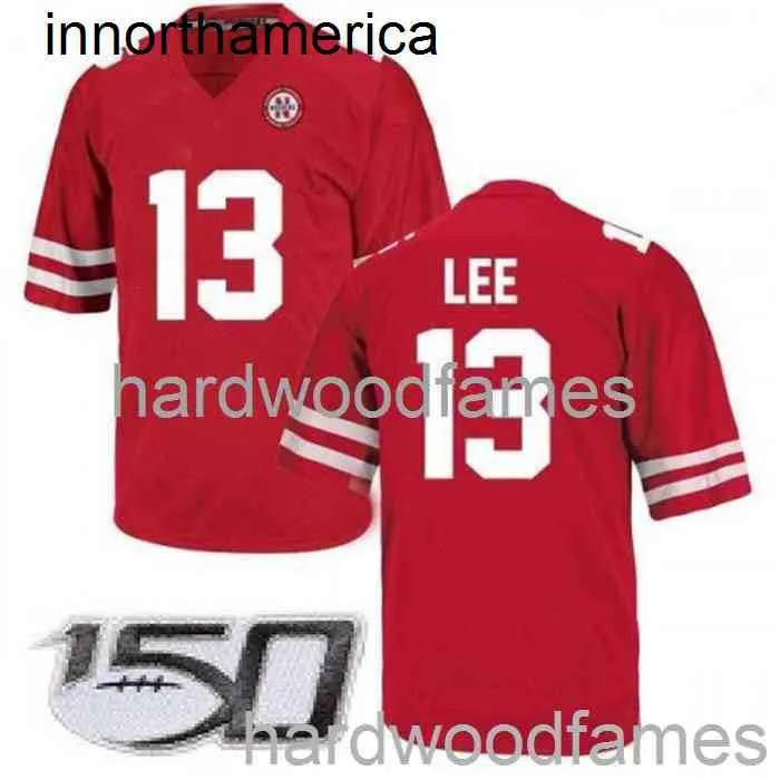 Dikişli Erkek Kadın Gençlik Tanner Lee Jersey #13 Nebraska Cornhuskers Kırmızı NCAA 150. XS-5XL 6XL