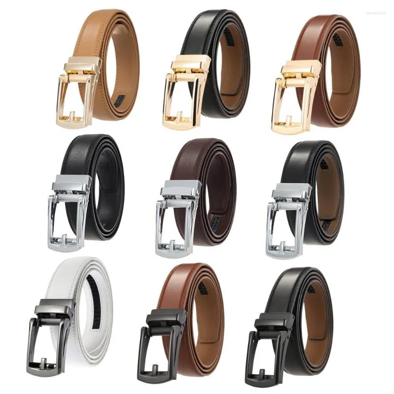 Cintos Plyesxale 3cm Largura Cowskin couro genuíno Men Belt Designer Luxury Ratchet Strap metal fivela mass formal G1499