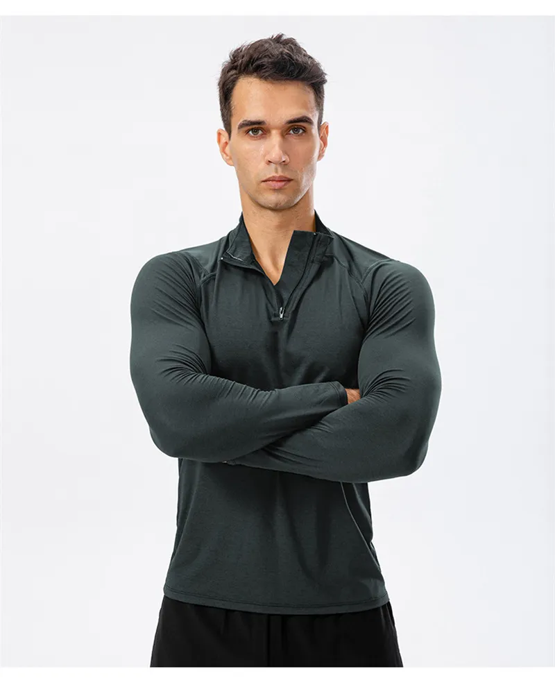 LL-11516 Roupa de Ioga Masculina Trem Basquete Correndo Academia Camiseta Exercício Fitness Roupa Esportiva Camisas Soltas Tops Ao Ar Livre Manga Comprida Elástico Respirável