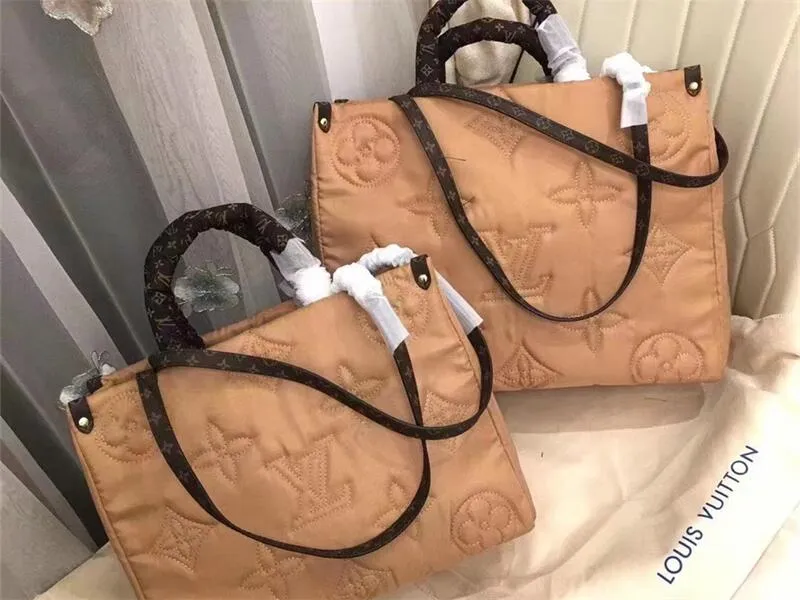 LV Dupe Totes ONTHEGO Femme Leather Designers Shoulder Bags Woman Handbag Handle Lady Shopping Bag Luxury designer bag 34cm 100163