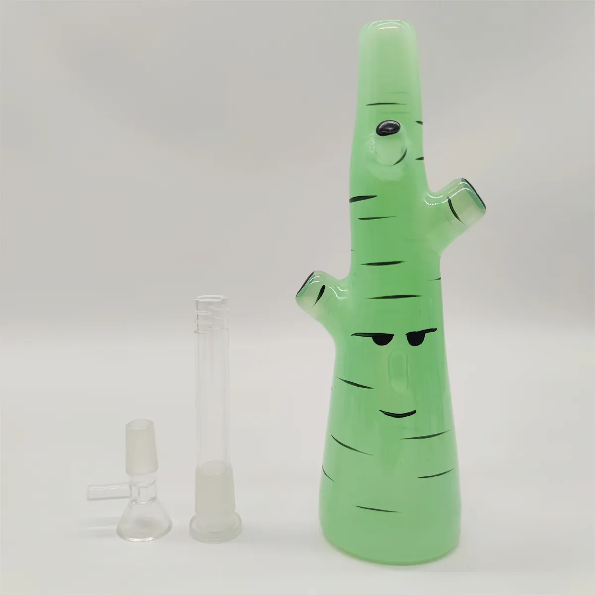 2022 9 pouces 3D Anime Cactus Crème Vert Épais OEM ODM Verre Bong Pipe À Eau Narguilé Bécher Tabac Fumer Barboteur Tuyaux De Fumée Bongs US Warehouse