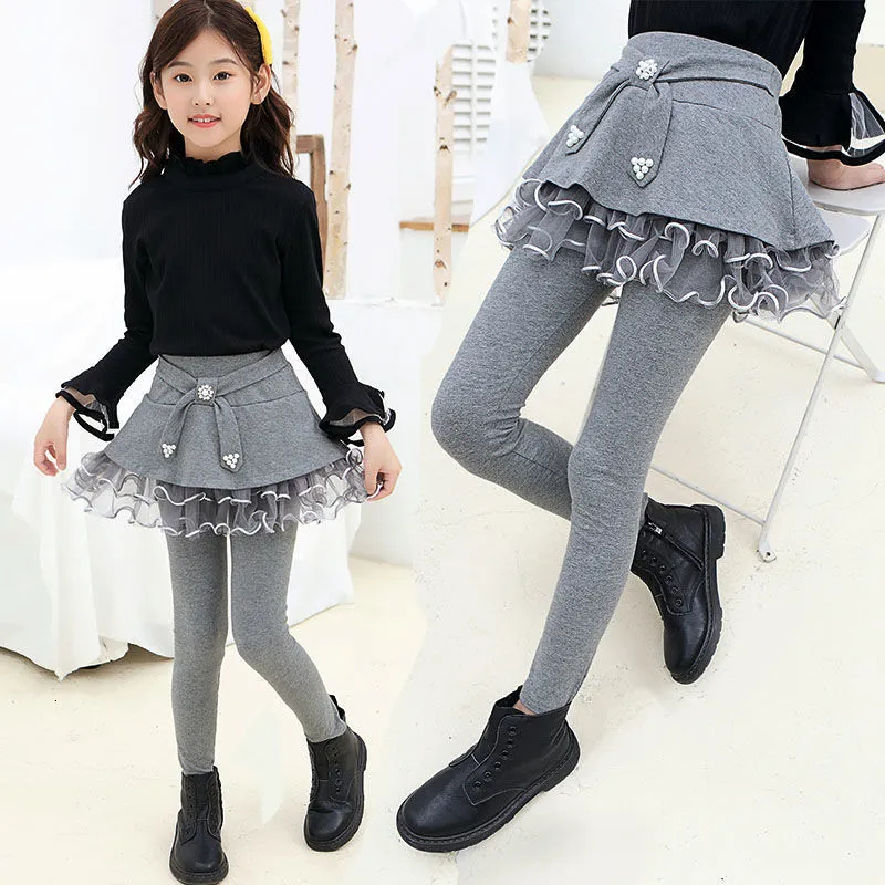 Leggings Tights Kids Girls Legging Skirt Pants Kid Girl Spring Autumn Children s Skirt pants Catton Pants for 3 9 Year Child 221203