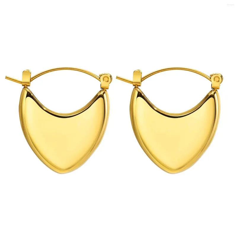 Hoop Earrings Minimal Huggie Earring For Women Stainless Steel Crescent Moon Statement Jewelry