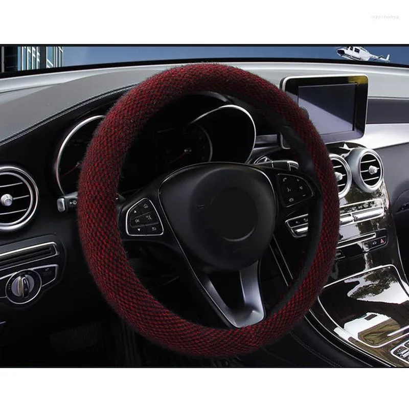 Steering Wheel Covers Soft Cover Case 37-38CM 1pc Warm Interior Accessories Winter Car