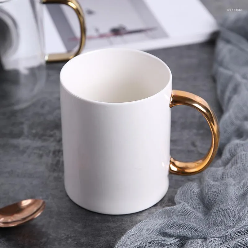 Mugs High-quality Nordic Ceramic Marker Mug Restaurant Coffee Cup Breakfast Milk Creative Gold With Handle Water