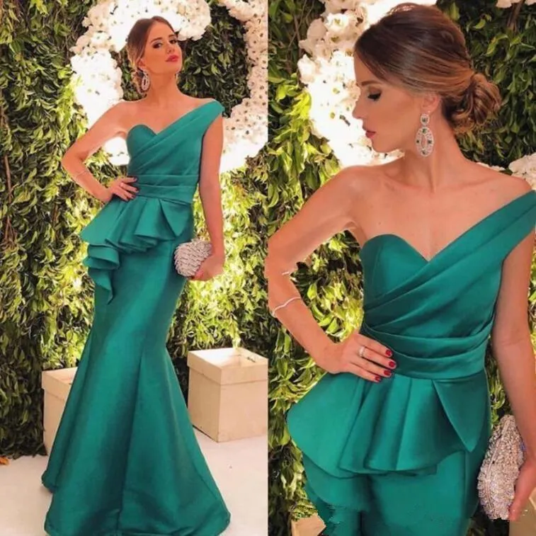 Elegant One Shoulder Mother Of The Bride Dresses Long Satin Mermaid Formal Evening Gowns Groom Mom Wedding Party Gowns Women Prom Vestido 2023