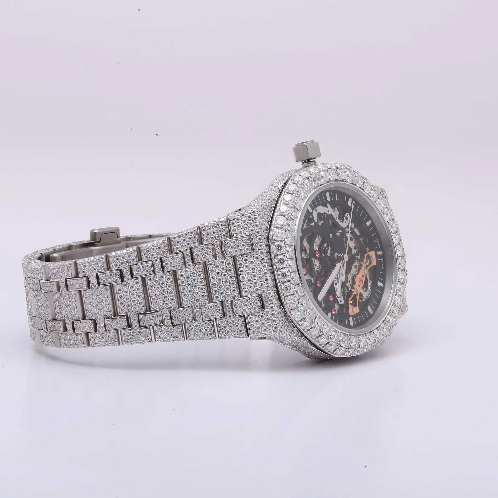 Montres-bracelets glacés personnaliser diamant montre de luxe pour hommes fait à la main fabricant de bijoux fins VVS1 montre en diamantUIJY6T3SY4JB